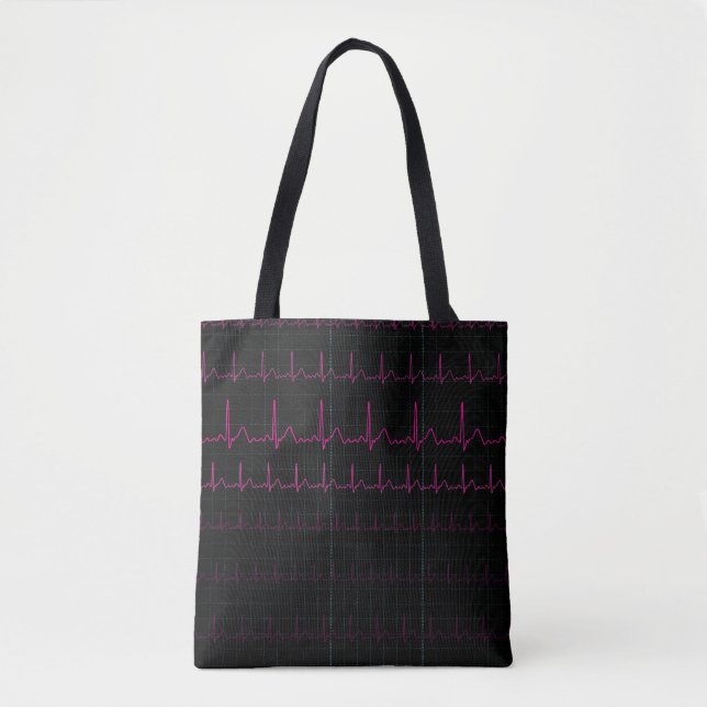 Bolsa Tote Sacola da pulsação do coração de EKG (Frente)
