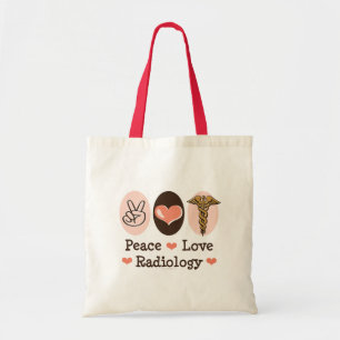 Bolsa Tote Sacola da radiologia do amor da paz