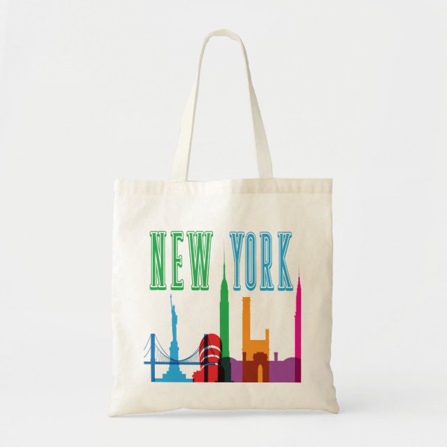 Bolsa Tote Sacola da skyline da Nova Iorque (Frente)