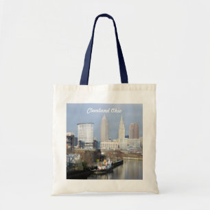 Bolsa Tote Sacola da skyline de Cleveland, o Rio Ohio