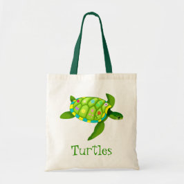 Bolsa Tote Sacola da tartaruga verde