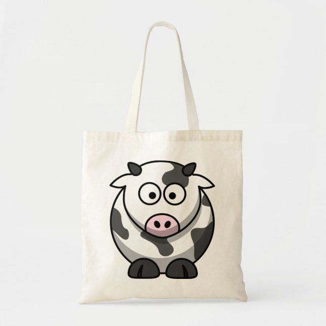 Bolsa Tote Sacola da vaca dos desenhos animados (Frente)