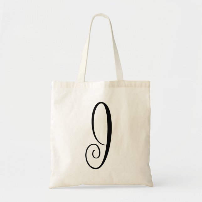 Bolsa Tote Sacola das Bolsa-Canvas do orçamento da letra "J" (Frente)