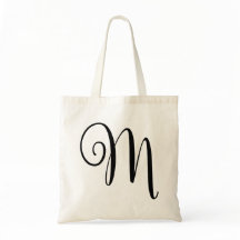 Sacola das Bolsa-Canvas do orçamento da letra "M"