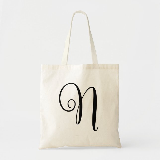 Bolsa Tote Sacola das Bolsa-Canvas do orçamento da letra "N" (Frente)