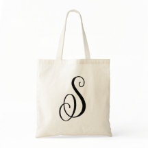 Sacola das Bolsa-Canvas do orçamento da letra "S"