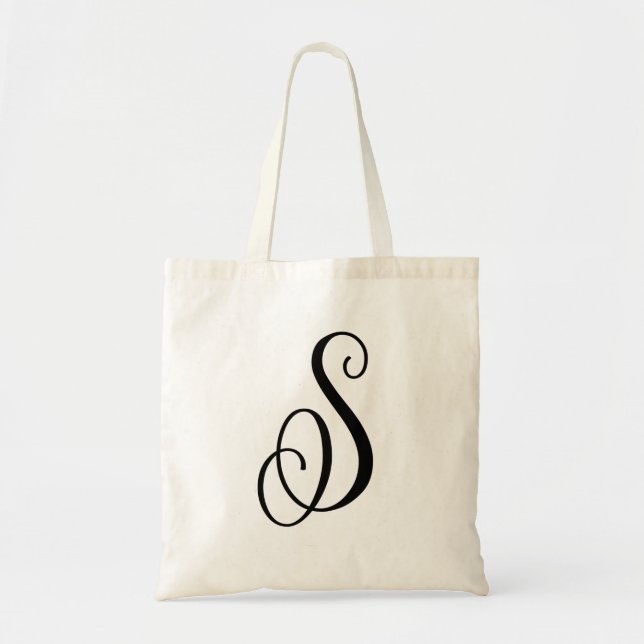 Bolsa Tote Sacola das Bolsa-Canvas do orçamento da letra "S" (Frente)