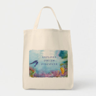 Bolsa Tote Sacola das canvas do casal do Snorkel