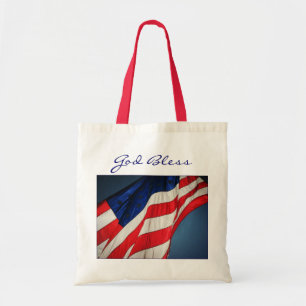 Bolsa Tote Sacola das canvas dos deus abençoe da bandeira