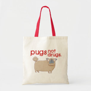 Bolsa Tote Sacola das drogas dos Pugs não