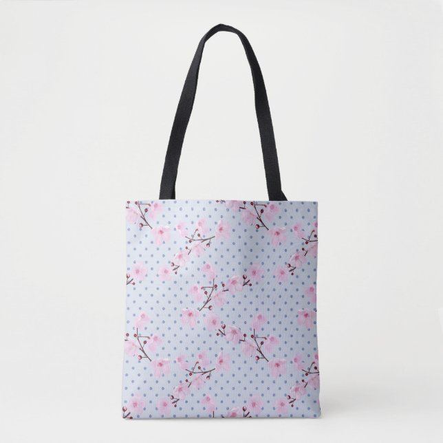 Bolsa Tote Sacola das flores de cerejeira (Frente)