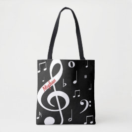 Bolsa Tote Sacola das notas musicais