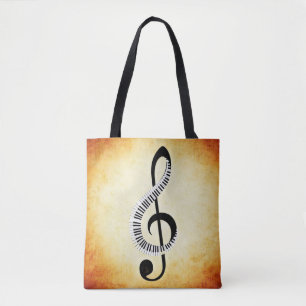 Bolsa Tote Sacola das notas musicais