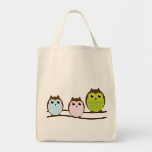 Bolsa Tote Sacola de 3 corujas