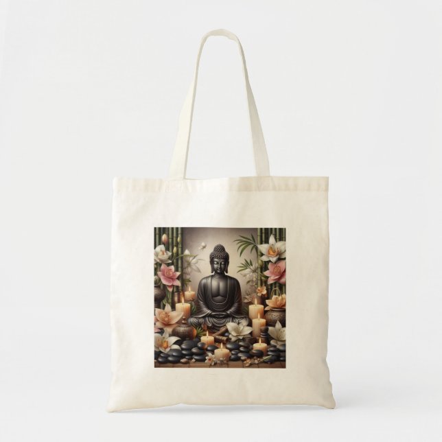 Bolsa Tote Sacola de Buddha em Oração (Frente)