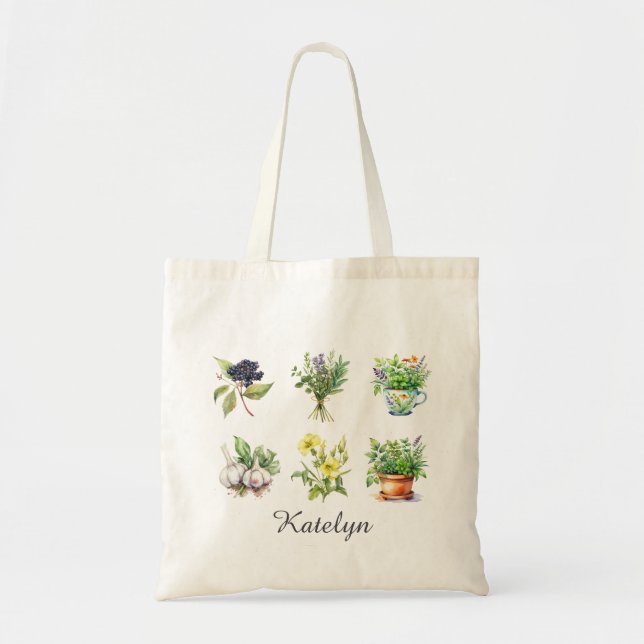 Bolsa Tote Sacola de Buquê de Flores Personalizadas (Frente)