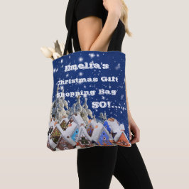 Bolsa Tote “Sacola de Compras de Presentes de Natal “NÃO Espi