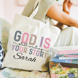 Bolsa Tote Sacola de Compras Deus Ainda Está Escrevendo Sua H
