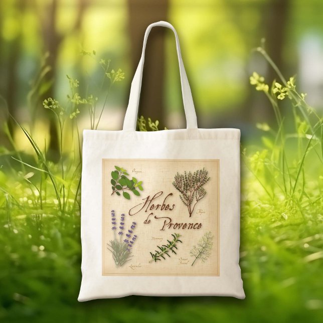 Bolsa Tote Sacola de Compras Herbes de Provence (Herbes de Provence Tote Bag. Ready to go to the Farmer's Market!)