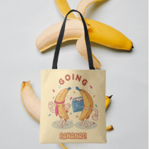 Bolsa Tote Sacola de Compras para Festa Fique Louco de Banana