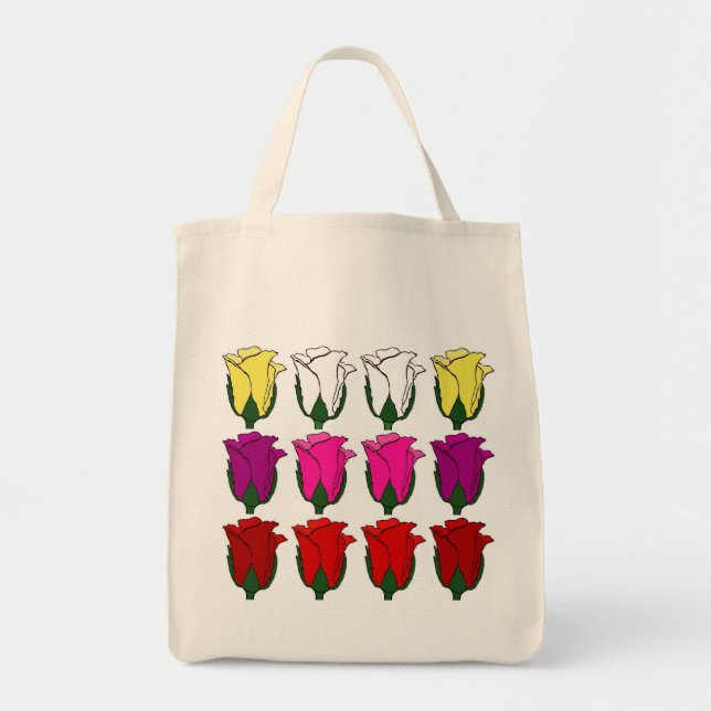 Bolsa Tote Sacola de dúzia rosas (Frente)