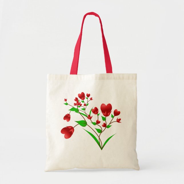 Bolsa Tote Sacola de florescência dos corações (Frente)