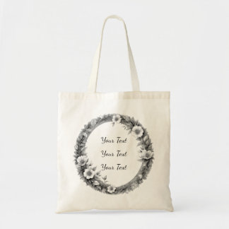 Bolsa Tote Sacola de guirlanda floral vintage personalizada