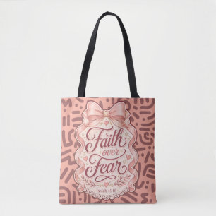 Bolsa Tote Sacola de Lona Cristã Coquette Fé sobre Medo
