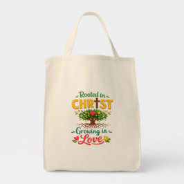 Bolsa Tote Sacola de mão Enraizado em Cristo, Crescendo no Am