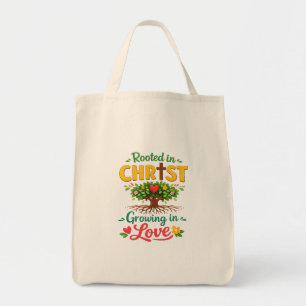 Bolsa Tote Sacola de mão Enraizado em Cristo, Crescendo no Am