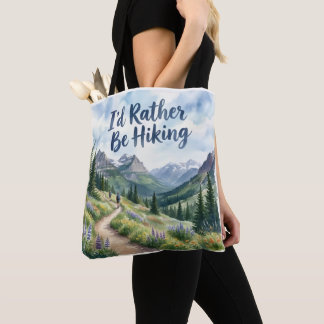 Bolsa Tote Sacola de Mãos 'Eu Preferiria Estar Fazendo Trilha