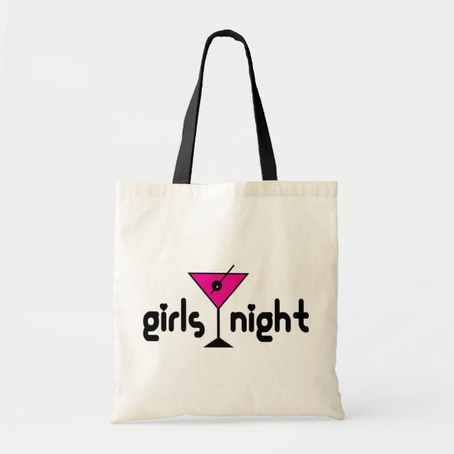 Bolsa Tote Sacola de Martini do rosa da noite das meninas (Frente)