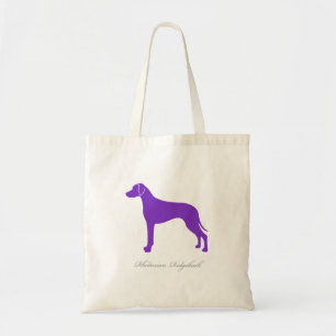 Bolsa Tote Sacola de Rhodesian Ridgeback (silhueta roxa)