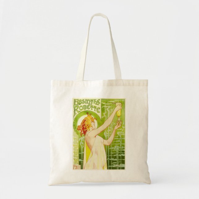 Bolsa Tote Sacola de Robette do absinto de Alphonse Mucha (Frente)