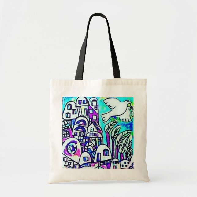 Bolsa Tote Sacola de Tallis - cidade da lavanda de Israel (Frente)