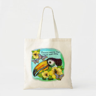 Bolsa Tote sacola de tote hibisco tucano
