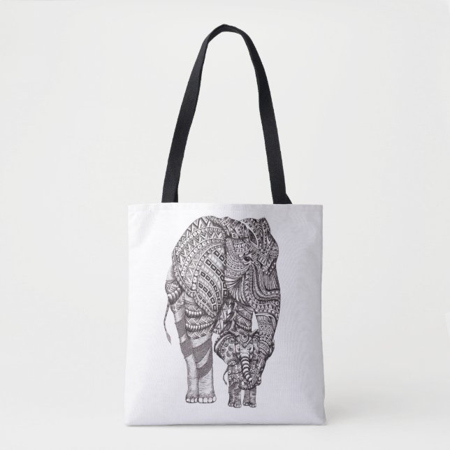 Bolsa Tote Sacola do amor do elefante (Frente)