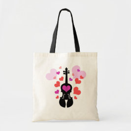 Bolsa Tote Sacola do amor e dos corações do violino