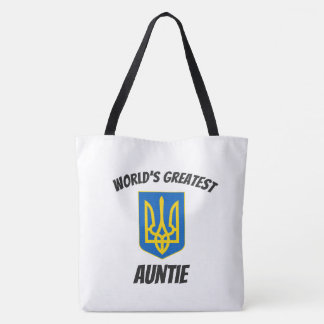 Bolsa Tote Sacola do Auntie Ucraniano Tryzub do mundo a