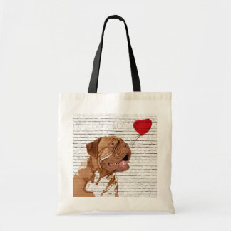 Bolsa Tote Sacola do balão de Dogue De Bordéus Amor