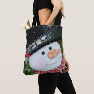 Bolsa Tote Sacola do boneco de neve dos retalhos