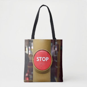 Bolsa Tote Sacola do botão de paragem do autocarro