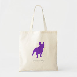 Bolsa Tote Sacola do buldogue francês (versão roxa 1)