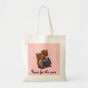 Bolsa Tote Sacola do cancro da mama do yorkshire terrier