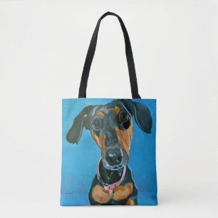 Bolsa Tote Sacola do cão de Daschund