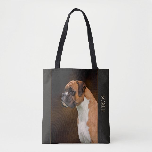 Bolsa Tote Sacola do cão do pugilista (Frente)
