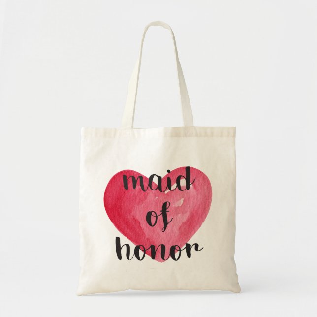 Bolsa Tote Sacola do coração da madrinha de casamento (Frente)