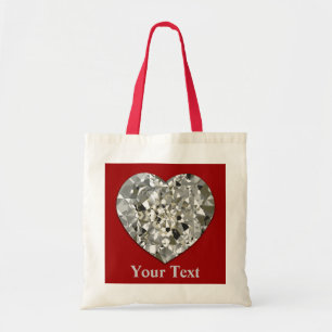 Bolsa Tote Sacola do coração do diamante