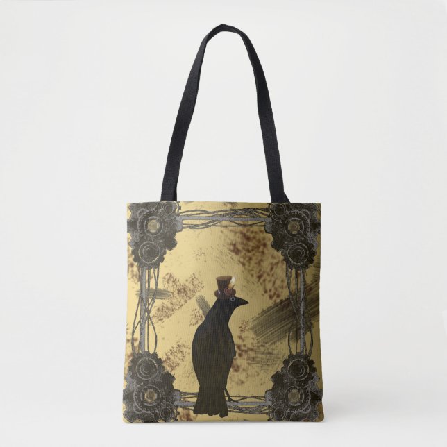 Bolsa Tote Sacola do corvo de SteamPunk (Frente)