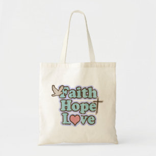 Bolsa Tote Sacola do cristão do amor da esperança da fé